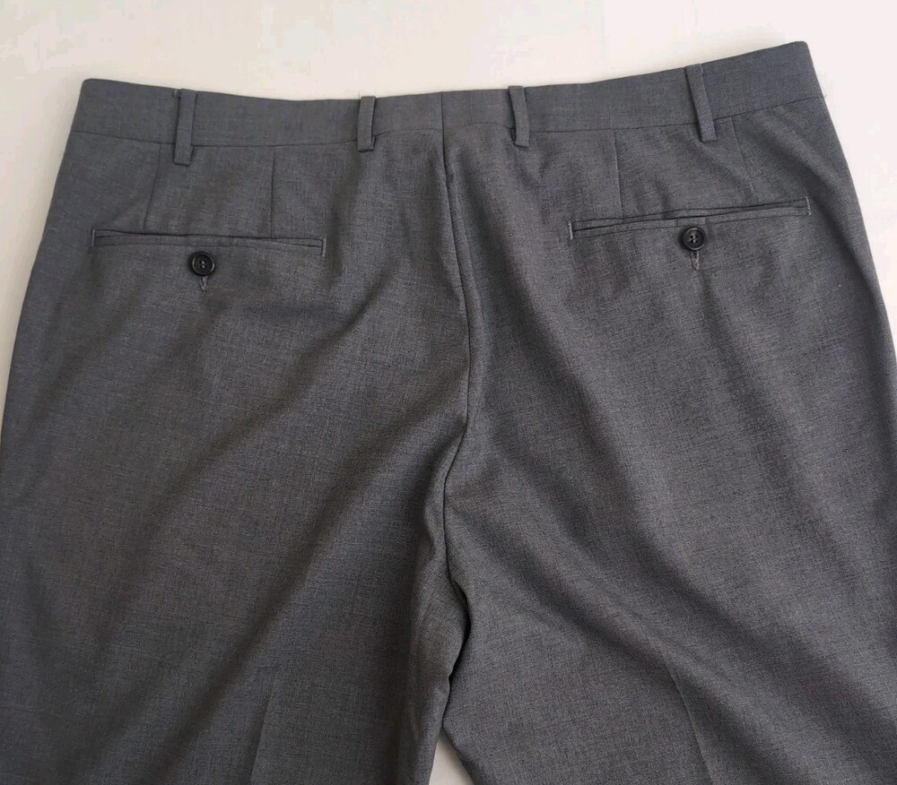 Canali Kei Mens Light Gray Flat Front Dress Pants Size 35 X 31.5